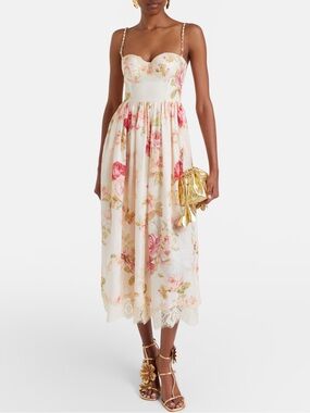 anneke lantern midi dress Buy Zimmermann Multicolour Anneke Lantern Midi Dress in Linen For Women  Online